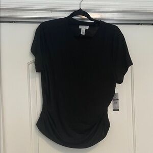 NWT Black Vergara black rouched top